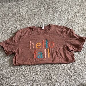 Hello Fall Brown Graphic Tee